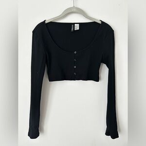 H&M black super cropped cardigan. Size Small. Worn once.